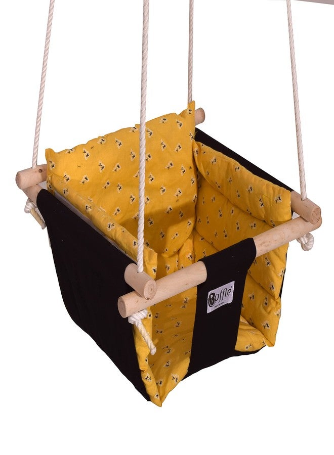 BOFFLE Swing | Baby Swing Hanging Indoor Outdoor | Jhula for Baby | Baby Garden Swing | Jhula for Childrens| (6 Months to 3 Years) (Up to 25 kg) (Black Yellow) - Image 3